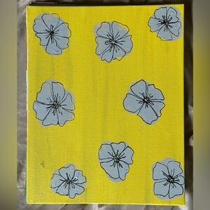 Yellow/Gray Floral Painting